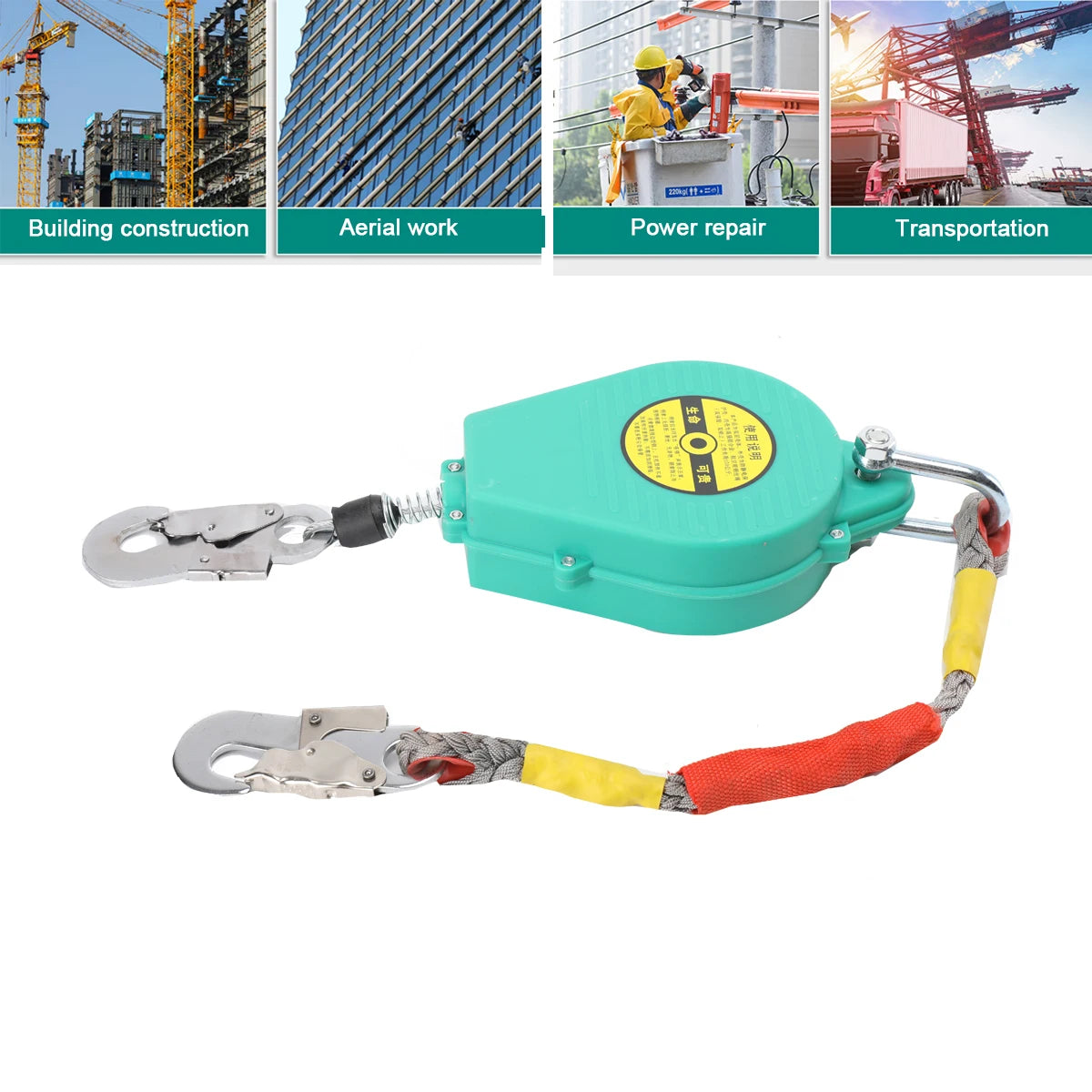 High Altitude Fall Protection Device 7 Meters Descender Safety Belt Fall Arrester Automatic Rope Lock Self-Locking Device