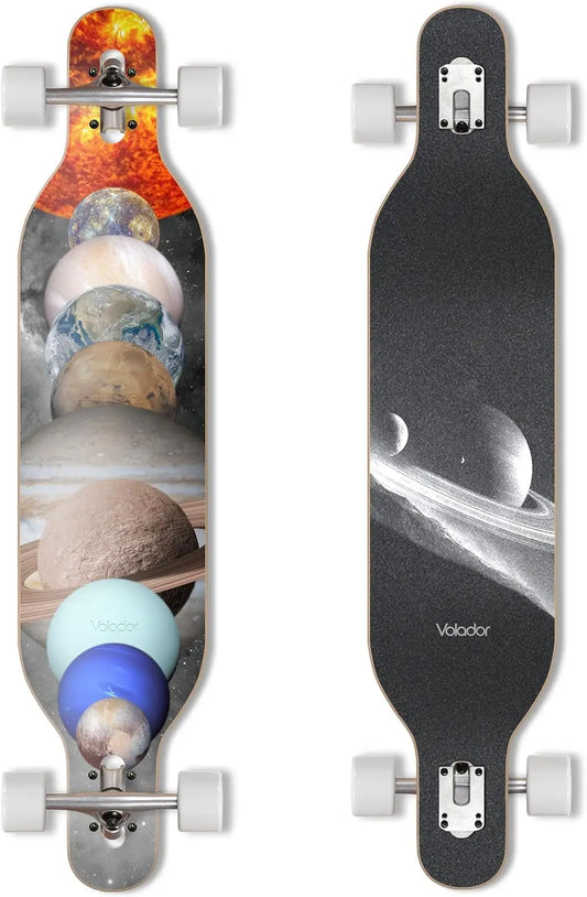 42-Inch Urban Freeride Longboard with Maple Deck, Adjustable Trucks, and Soft Wheels for Commuting