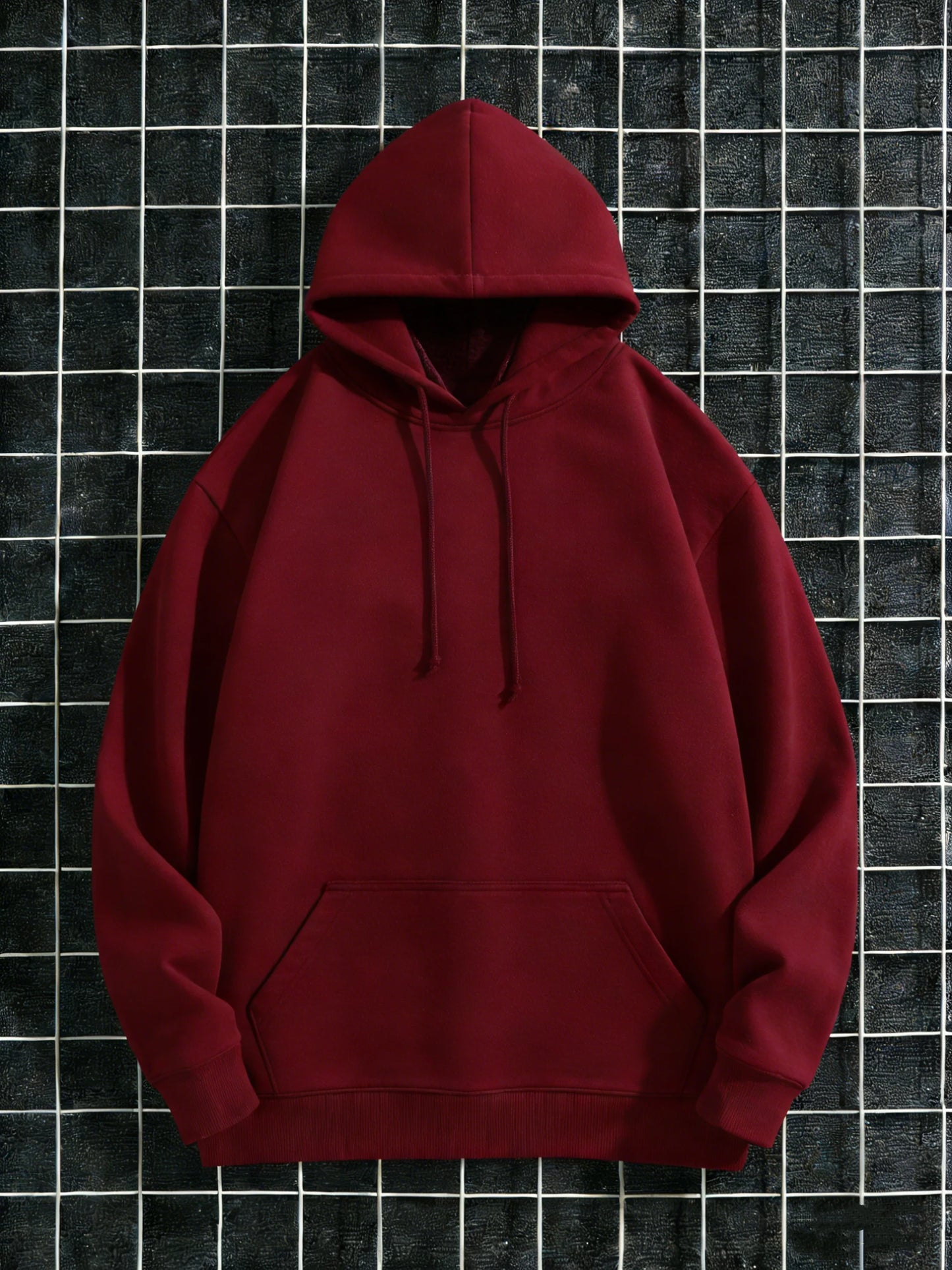 Men's Autumn/Winter Casual Sporty Fashion Pocket Sweatshirt Warm Solid Color Hooded Sweatshirt