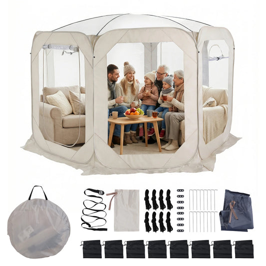 12x7FT Pop Up Bubble Tent 6-8 Person Igloo Dome Pop Up Gazebo with Rain Cover & Storage Bag for Camping Parties and Stargazing