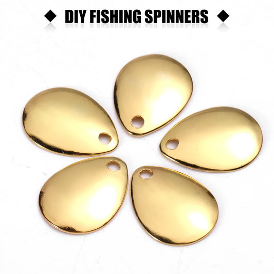 50pcs Fishing Spinner Blades Carbon Steel Fishing Spinner Spoons for Spinnerbait Lures Making Supplies DIY Fishing Accessories