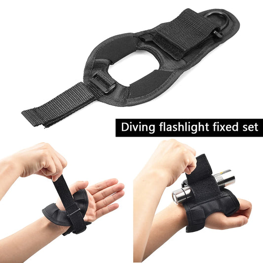 Scuba Dive Flashlight Holder Snorkeling Torch Wrist Strap Gloves for Hunting