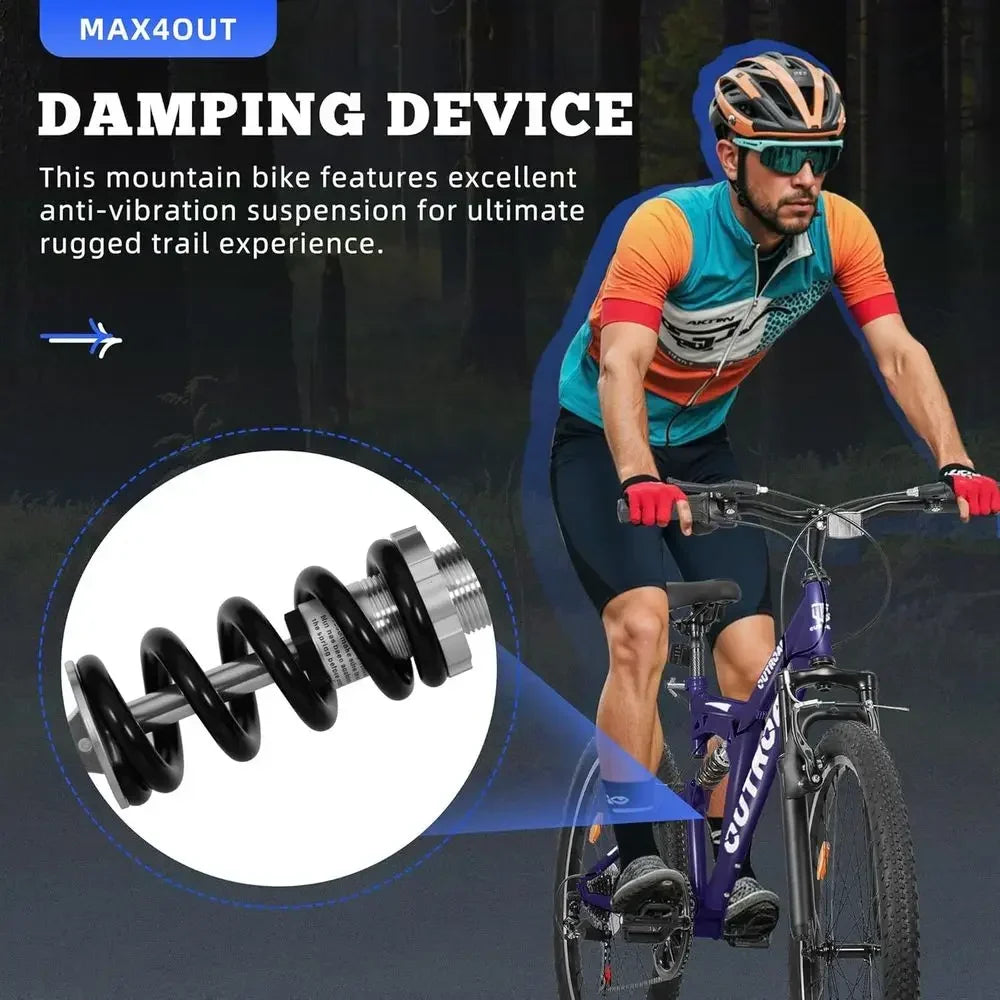 26 Dual Suspension Mountain Bike - 7-Speed Steel Frame for Men & Women