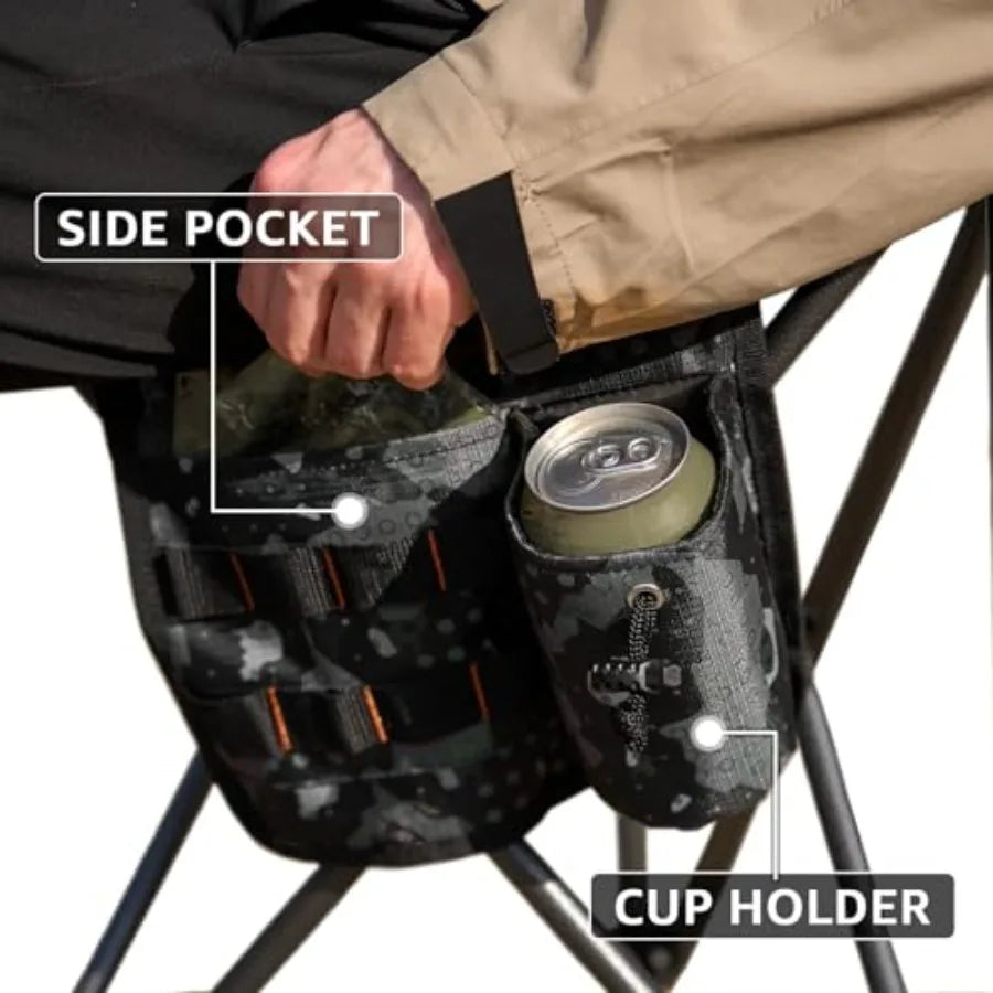Portable Fishing Chairs Outdoor Folding Stool for Adults Portable Camping Chair for Ice FishingHunting Lawn Patio Garden 300LBS