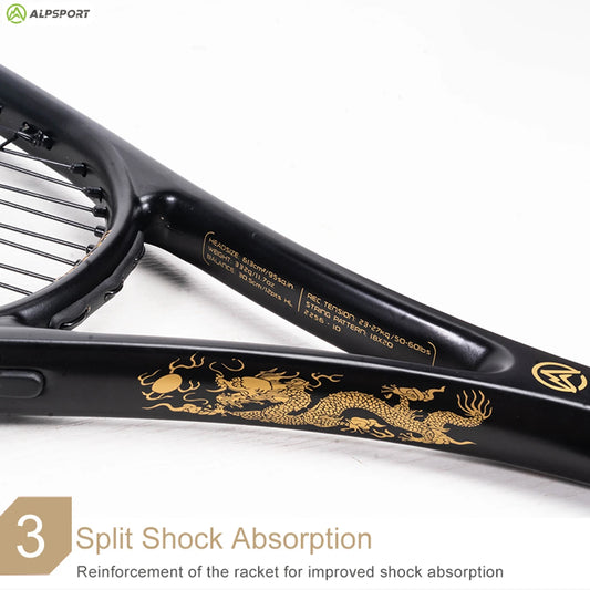 ALPSPORT JL T800 Carbon Fiber Tennis Racket 18K, Professional Training Racket with Bag & Adjustable Strap (Men & Women)