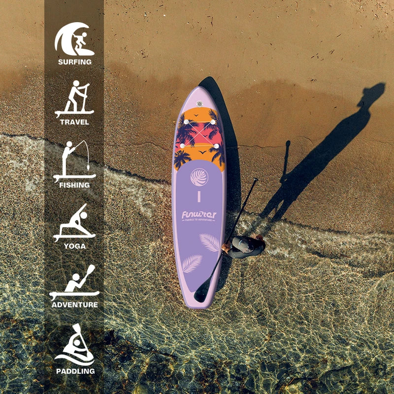 FUNWATER Inflatable Paddle Board Stand-Up Paddle Board Surfboard Ultra-Light for All Skill Levels With SUP Accessories