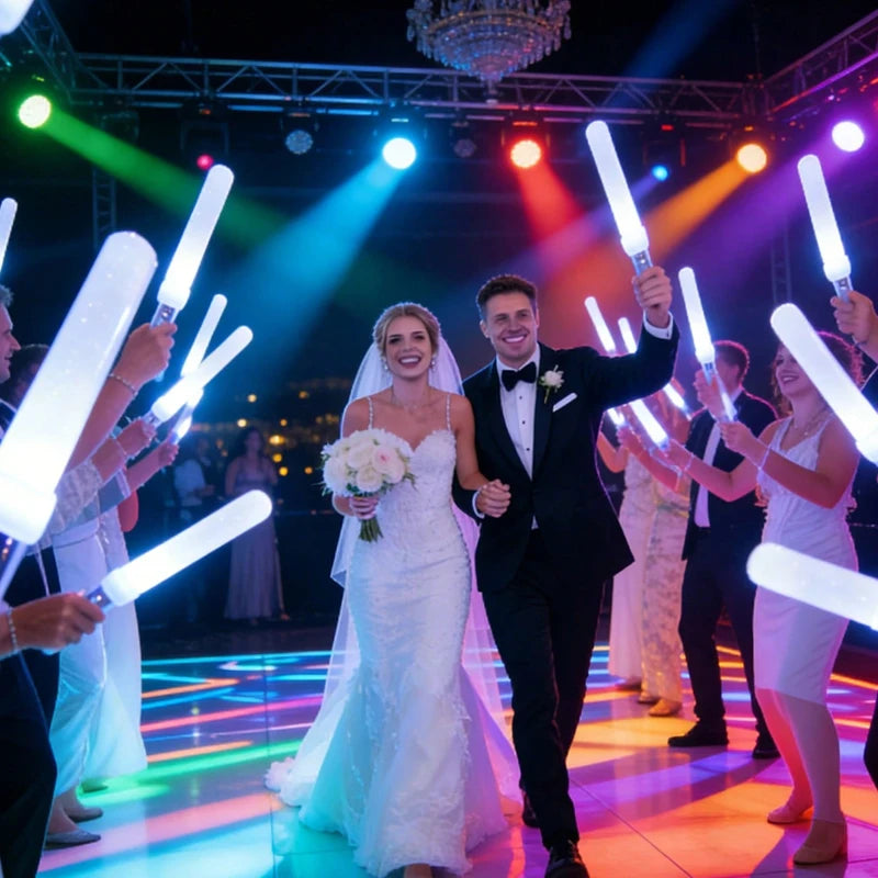20Pcs Set White Round Stick Led White Fiber Optic Lightstick - Party Supplies for Singles, Wedding Glow Party Favors, Suitable