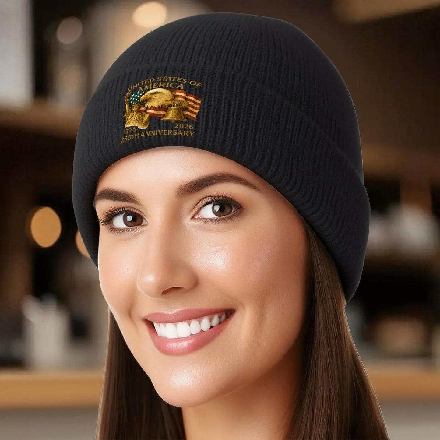 250th Anniversary United States Design Beanie, Independence Theme Hat for Women Men, Anniversary Celebration Accessories