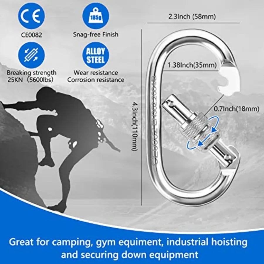 Climbing Rope 10M 20M() 30M() 50M() 8MM Static Rock Climbing Rope with 2 Steel Hooks Rappelling Rope for Outdoor Hiking Safety