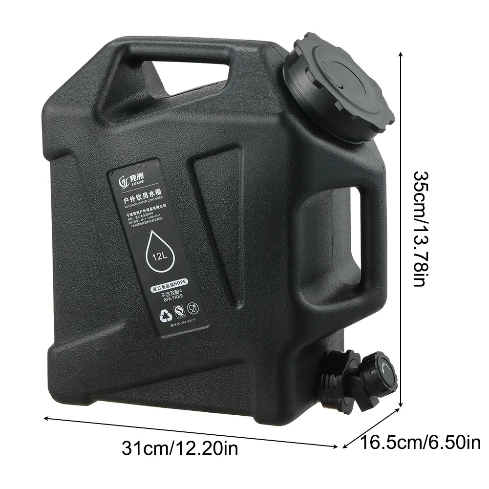 10/11/12L Drinking Water Container with Spigot Leakproof Camping Water Tank Large Capacity Water Storage Carrier for Hiking Car