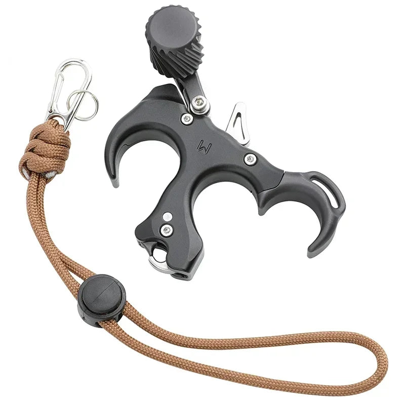 Bow Release Aid, 3/4 Finger Adjustable Grip, Smooth Thumb Trigger for Compound Bow, Target Practice & Outdoor Shooting Accessories