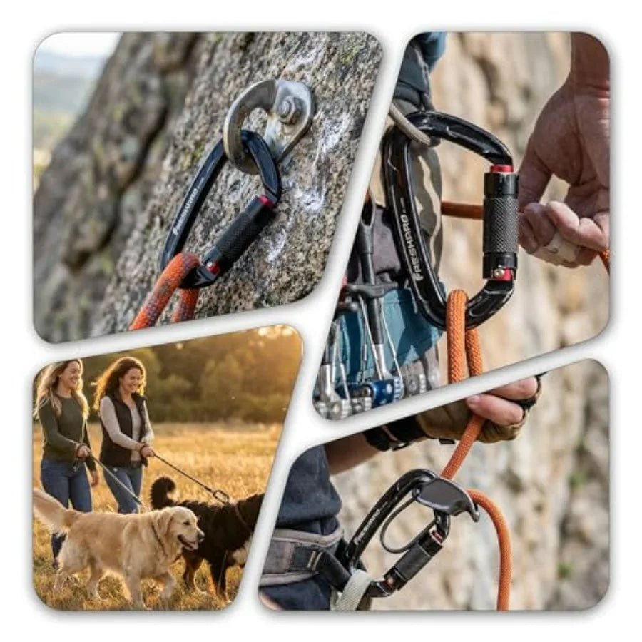 UIAA Certified 25KN Auto Locking Climbing Carabiner Clips, Twist Lock, and Heavy Duty Carabiners for Rock Climbing, Rappelling,