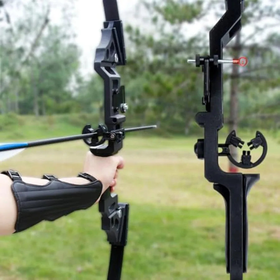 Recurve Bow and Arrow Set for Adults, Carbon Arrows, Black, 3040lbs Right-Handed Archery Kit for Outdoor Target Practice