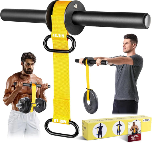 Forearm Strengthener and Wrist Roller with Ultra-Strong Nylon Webbing,Anti-Slip Grip Handles for Strength Training