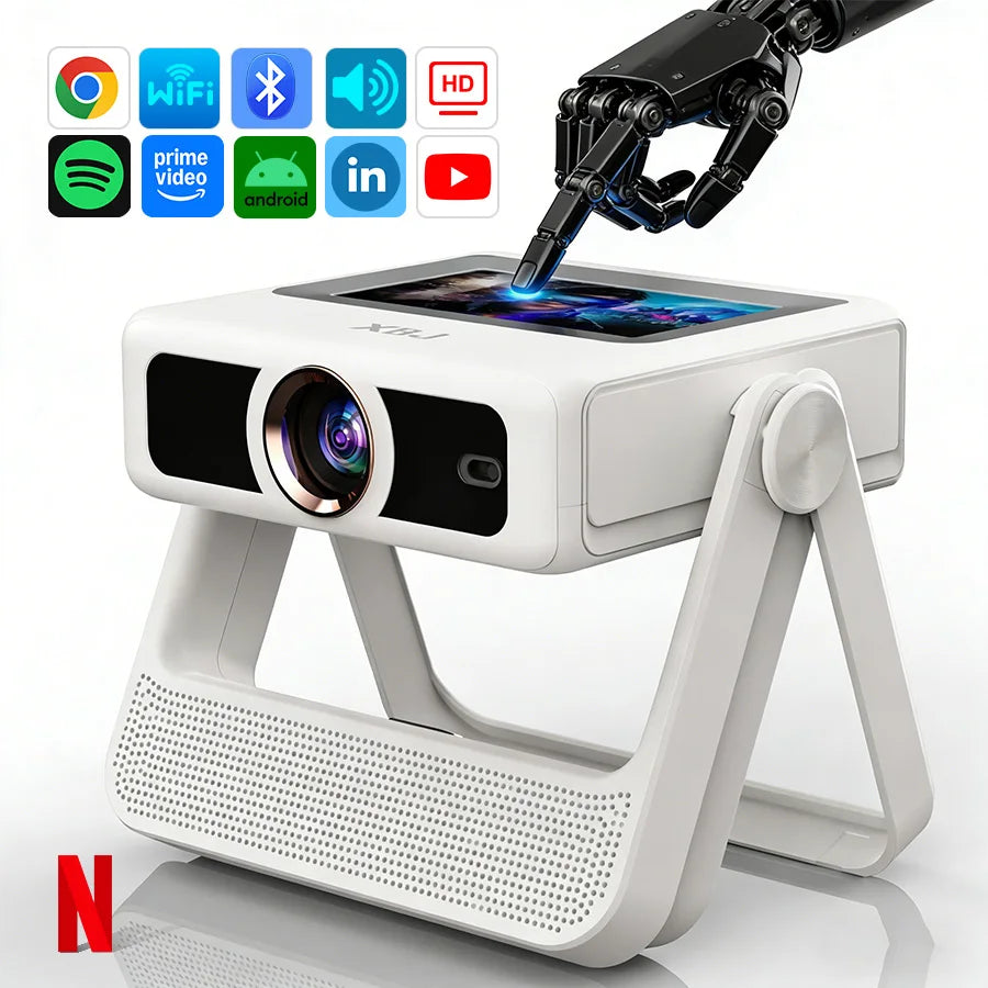 2026 Upgraded Foldable Projector with Touch Screen, 4K Ultra HD Portable Home Projector