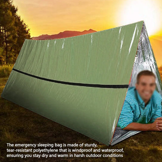 Emergency Blanket Waterproof Thermal Bivy Sack Portable Thermal Sleeping Bag for Camping Hiking Outdoor Adventure