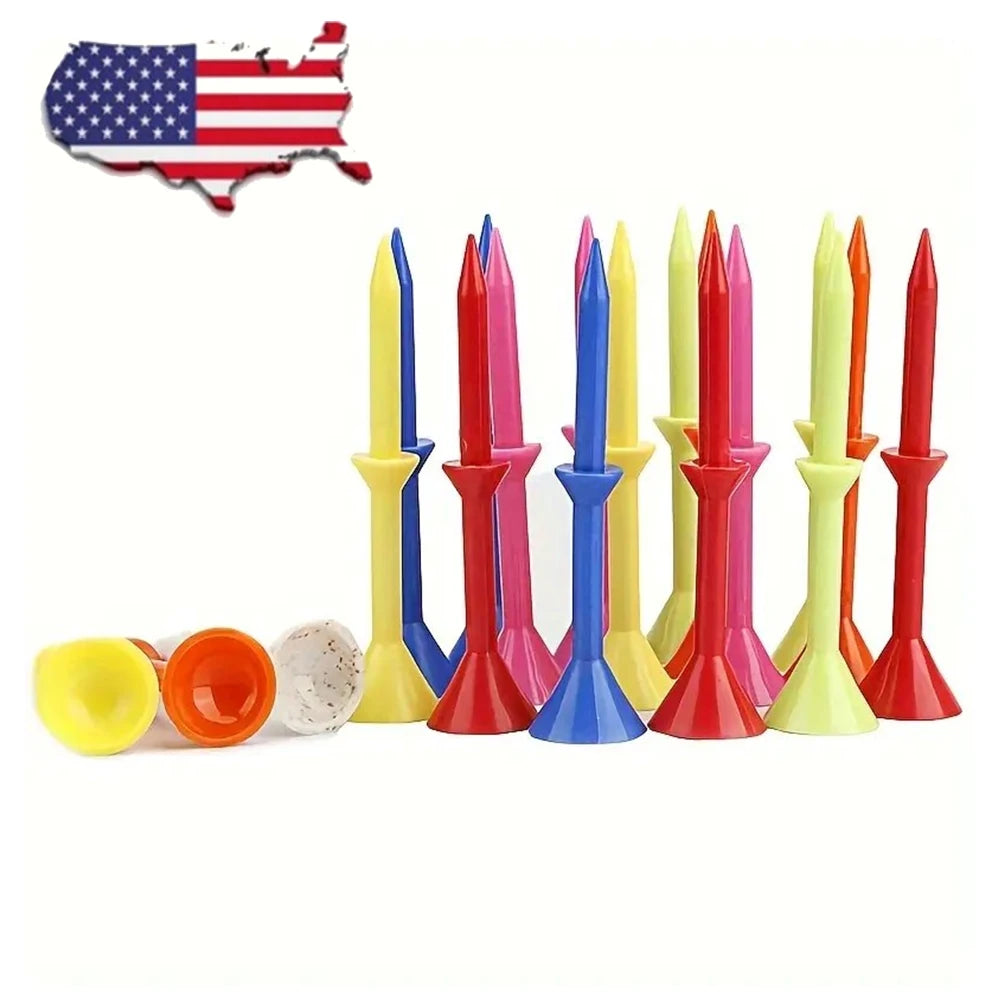 50pcs 83mm 3 1/4 Inch Golf Ball Tees Mixed Color Durable PVC Golf Nails Reduce Friction for Practice Training Accessories