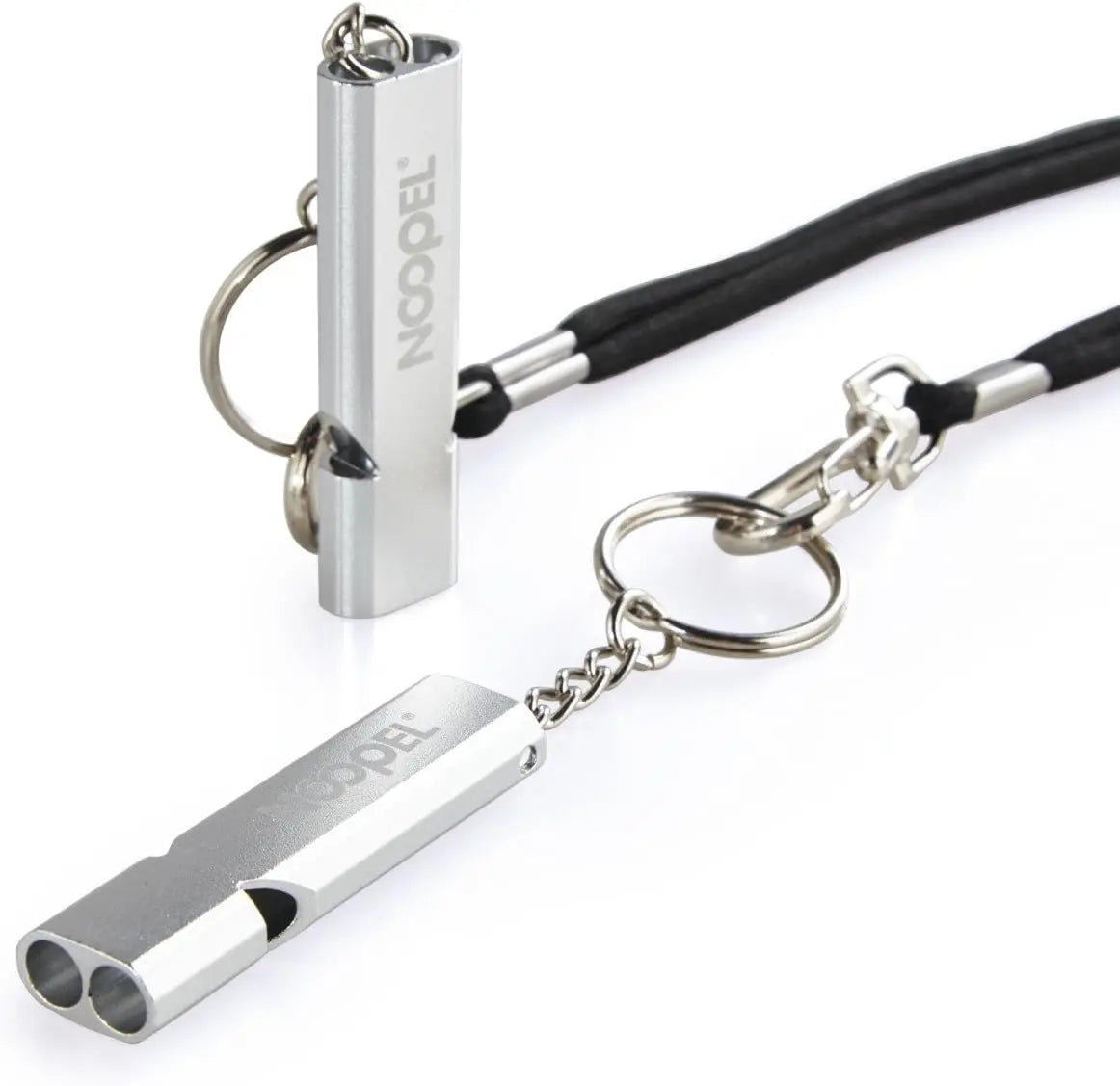 Emergency whistle Lifeguard safety whistle with lanyard and key chain Outdoor camping rescue signal Loud survival whistle