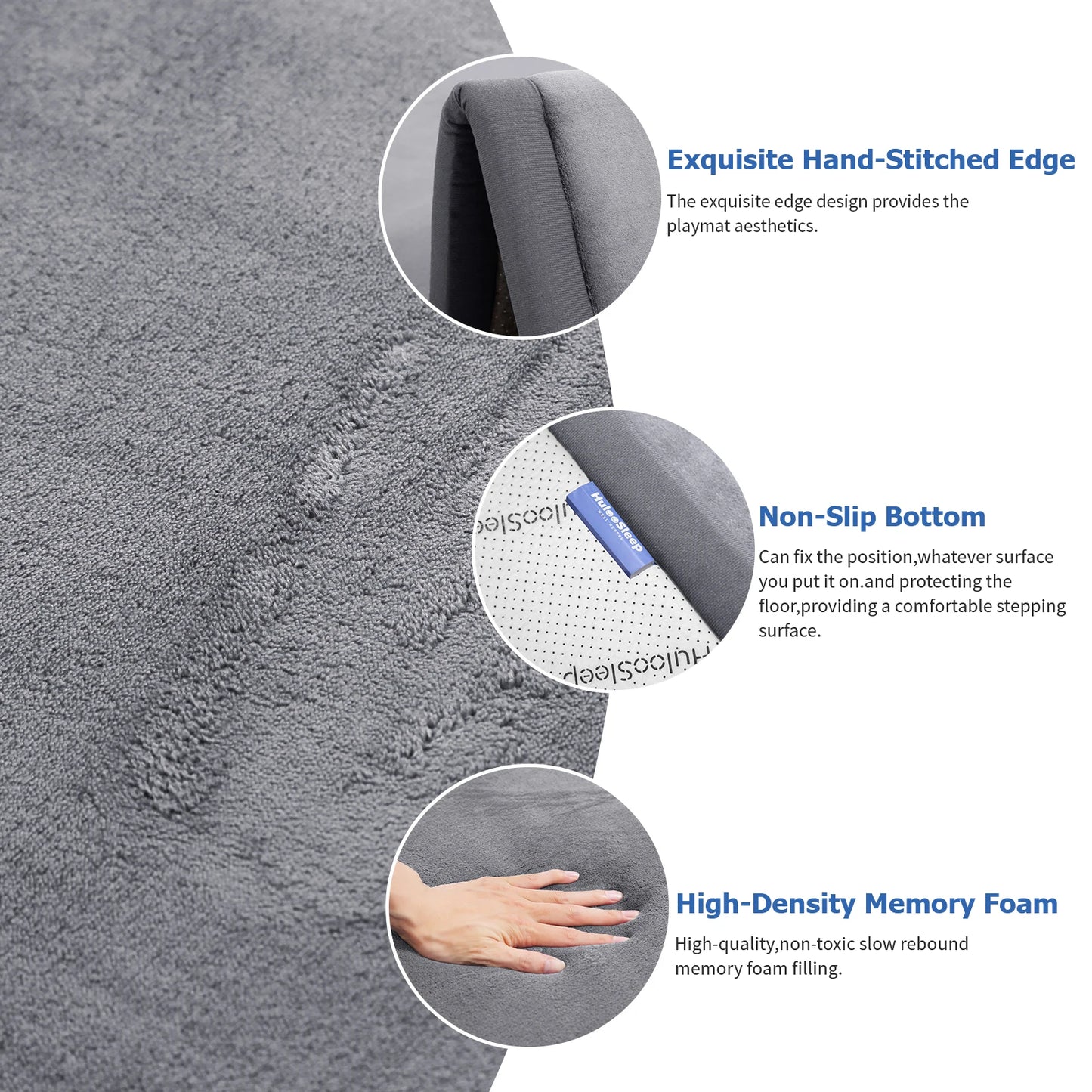 Huloosleep 4 Colors Baby Crawling Play Mats Non-Slip Thick Soft Foam Baby Activity Rug Gym Baby Carpet Mother+Kids Area Rug