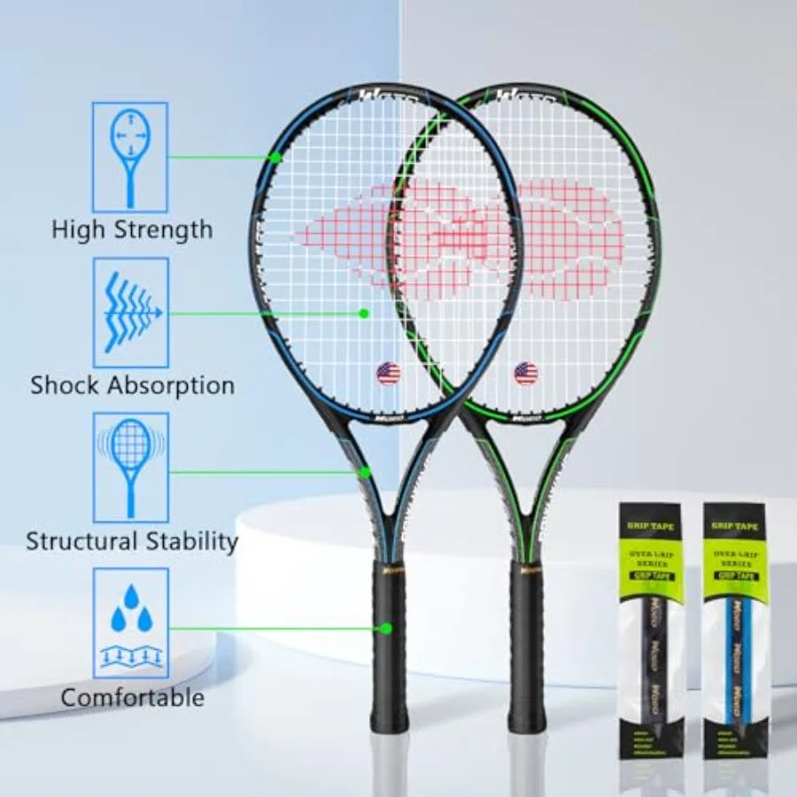 Adult 2 Player Tennis Racket Perfect for Beginner and Professional Players 27" Speed Tennis Racquet Include Overgrips Tennis Ba