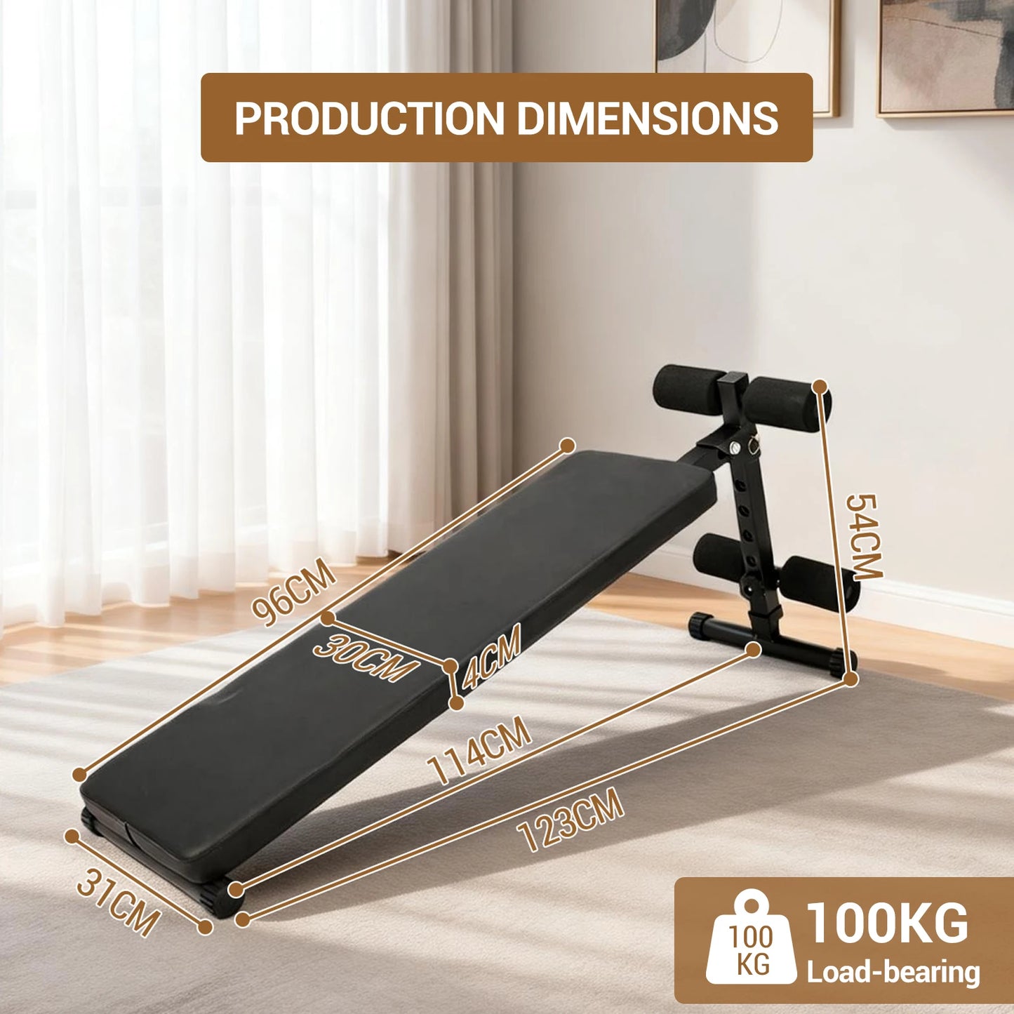 Sit Up Bench for Workout Home Gym-Adjustable Bench with Thick Pads for Ab Exercise,Weight Capacity 220 LBS