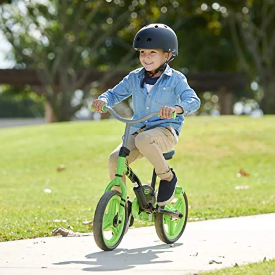 Green 12-Inch Balance-to-Pedal Training Bike for Ages 2-5 Years Lightweight Design Easy to Ride Smooth Rolling Wheels
