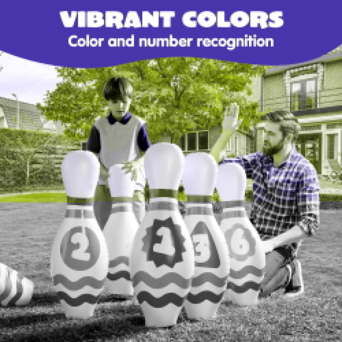 Joyfy Giant Inflatable Bowling Set for Kids Adults Christmas Birthday Gift Party Games Education Motor Skills Toys