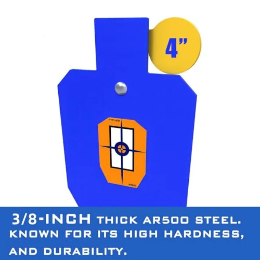 AR500 3 8 inch Thick Steel Target Stand System for Reactive Shooting Practice with 12'' x 20'' Hostage Targets and Dura