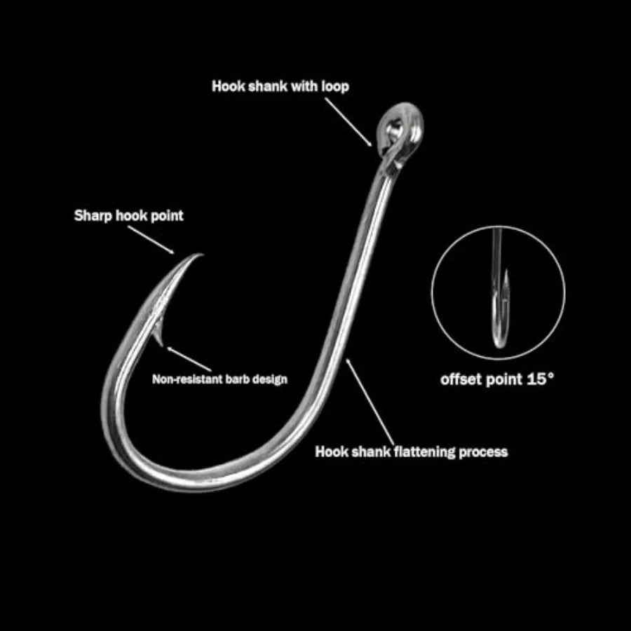 100 Pack Carbon Steel Fishing Hooks Extra Sharp Barbed Design for Freshwater Angling Multi-Species Tackle Kit Set 10