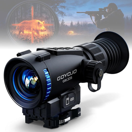 GOYOJO GRL Series Thermal Scopes, 384X288 High Resolution Thermal Imaging Scopes with 55Hz High Sensitivity Optics Night Vision Scopes, Multiple Reticles & Color, RAV Video