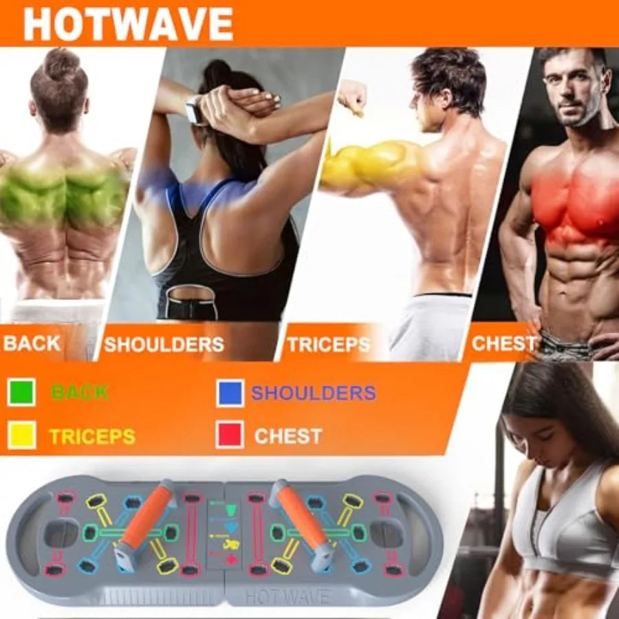 Portable 20-in-1 Home Workout Equipment with Resistance Bands and Ab Roller Wheel for Men Push Up Board with 16 Gym Accessories