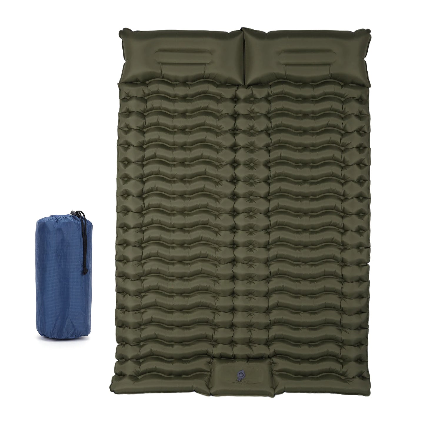 Camping Mat with Pillow Portable Sleeping Pad Built-in Foot Pump Folding Air Mattress for Camping Backpacking Travel