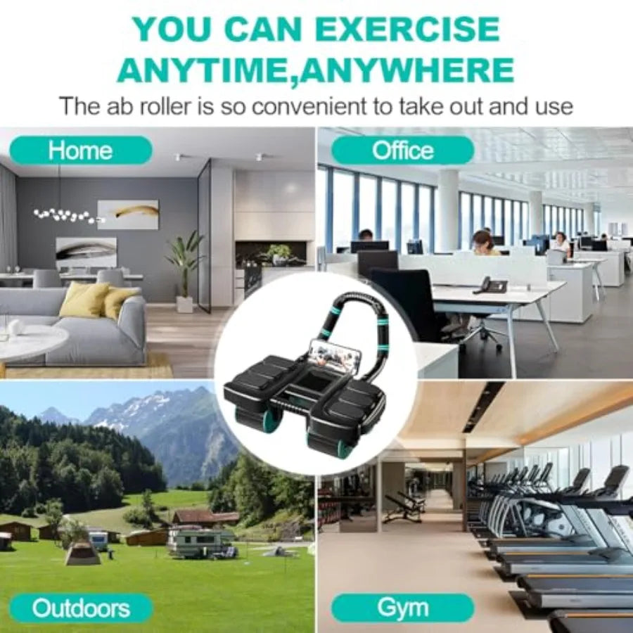 2025 New Automatic Rebound Ab Roller Wheel with Elbow Support 4-Wheel Design Core Exercise Equipment for Home Gym Abdominal Wor