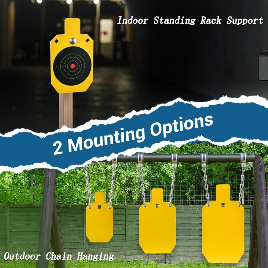 AR500 Steel Targets for Shooting with T Post Target Hanger 1 2 Inch Thick Steel Target 2 Mounting Options Neon Yellow C