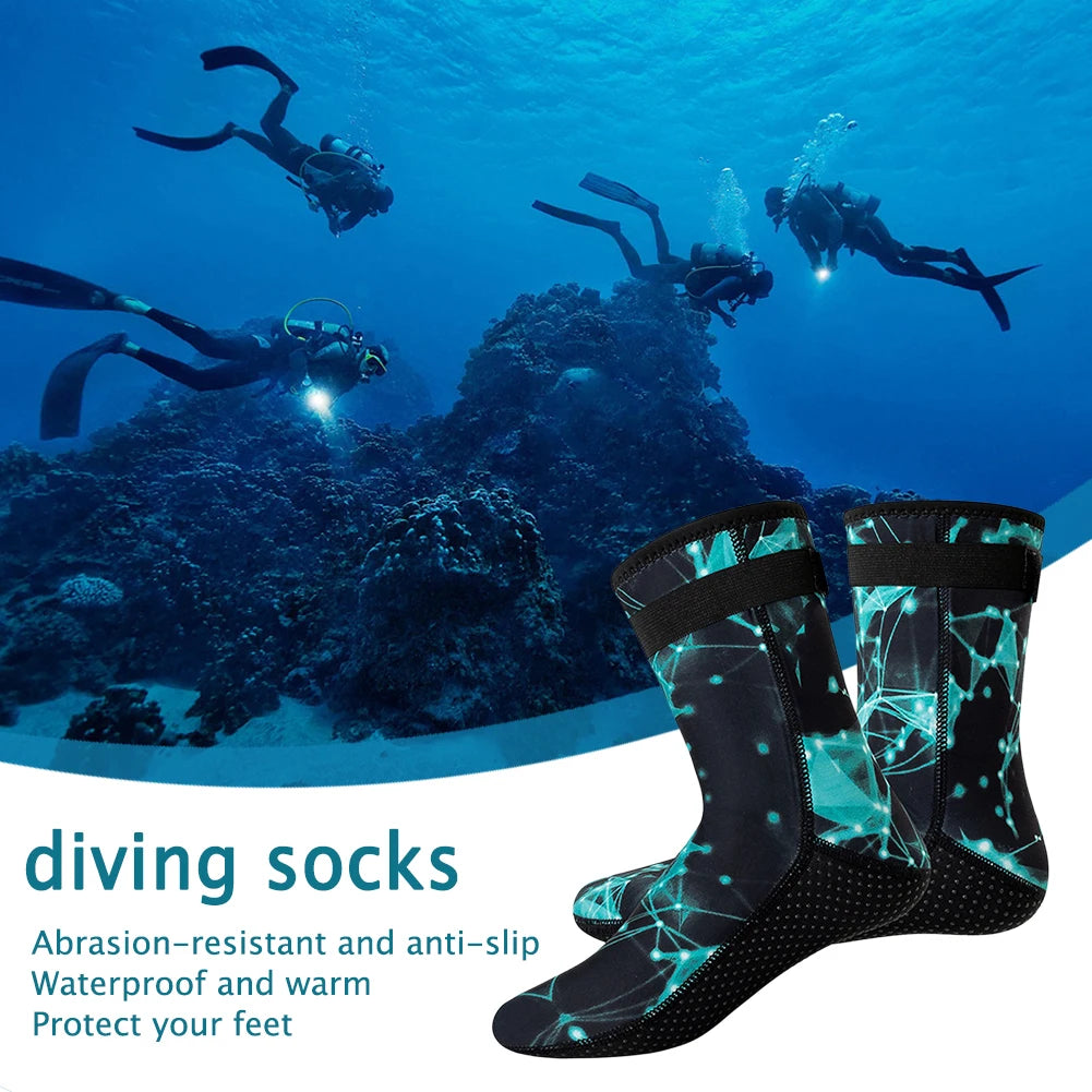 Snorkeling Spearfishing Socks Unisex Winter Warm Diving Surfing Boots Neoprene Anti Slip Portable Lightweight for Water Sport