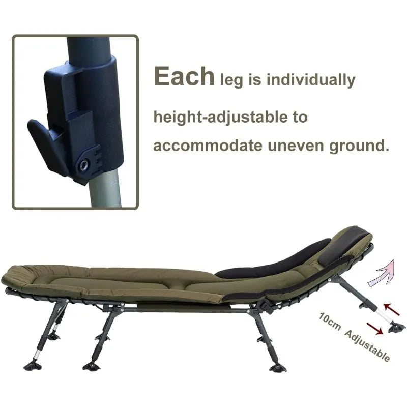 XXL Camping Cots for Adults 330Lbs with Carry Bag, Heavy Duty Folding Bed with Soft Padded Cushion, Portable Sleeping Cot