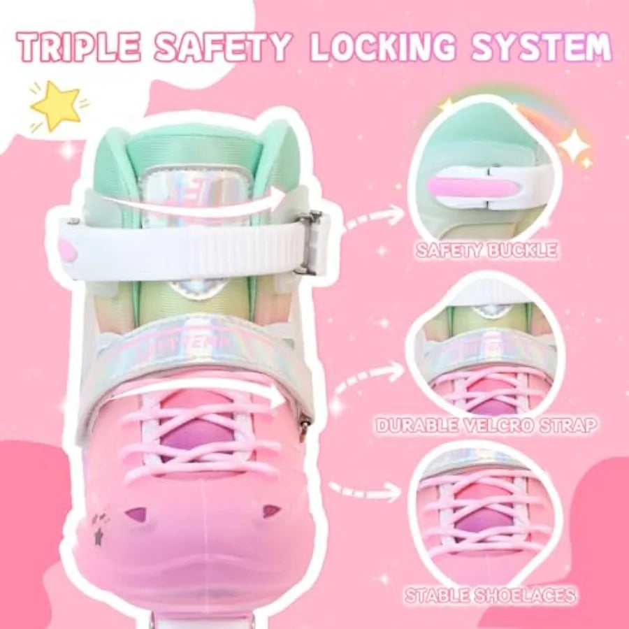 Adjustable Girls Ice Skates for - Ice Skating Shoes - Hockey Lace-Up Skates for Youth Beginners