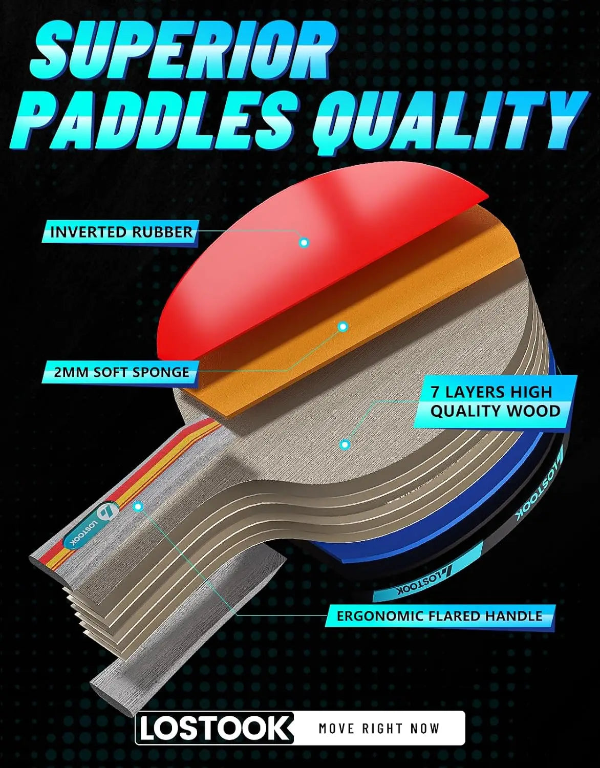 Pro Table Tennis Set: 2/4 Paddles, 3-Star Balls, Portable Net for Any Table, Home/Outdoor Games