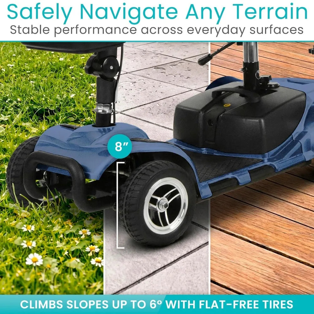 Electric 4-Wheel Mobility Scooter Heavy Duty Compact Wheelchair Device for Adult Travel Customized Portable Mobility Scooter