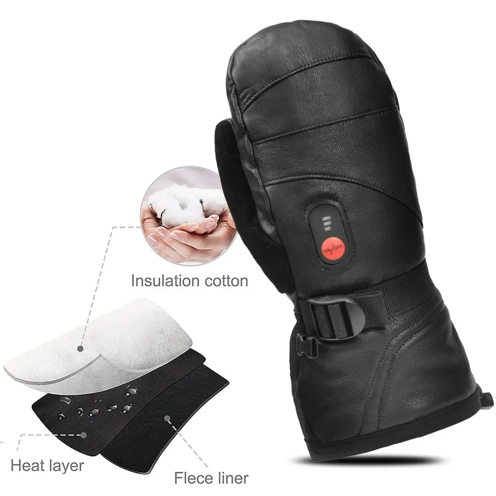 Savior All Finger Mittens Heated Gloves Touch Phone Waterproof Windproof Battery Electric Heated Skiing Gloves Men Women Thermal