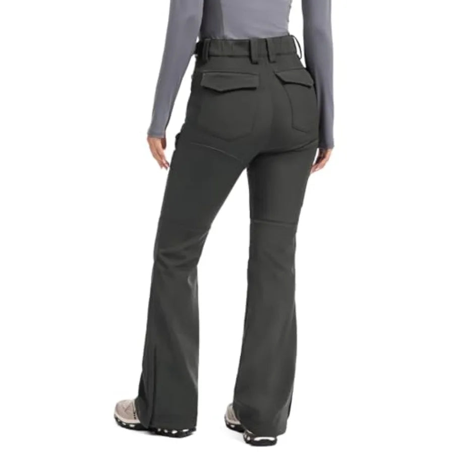 Moosehill Women's-Snow-Ski-Pants Water-Resistant Fleece Lined Winter Hiking Snowboard Thermal Insulated 5 Pockets