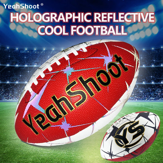Holographic Reflective Football - Maximize Night Visibility with Glow in The Dark Tech, Size 9 Cool Luminous American Football