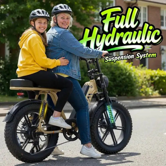 TST R00C 1500W Electric Bike, 48V 15Ah, 28 MPH, 60 Miles Range, 20" Fat Tires, Rear Seat