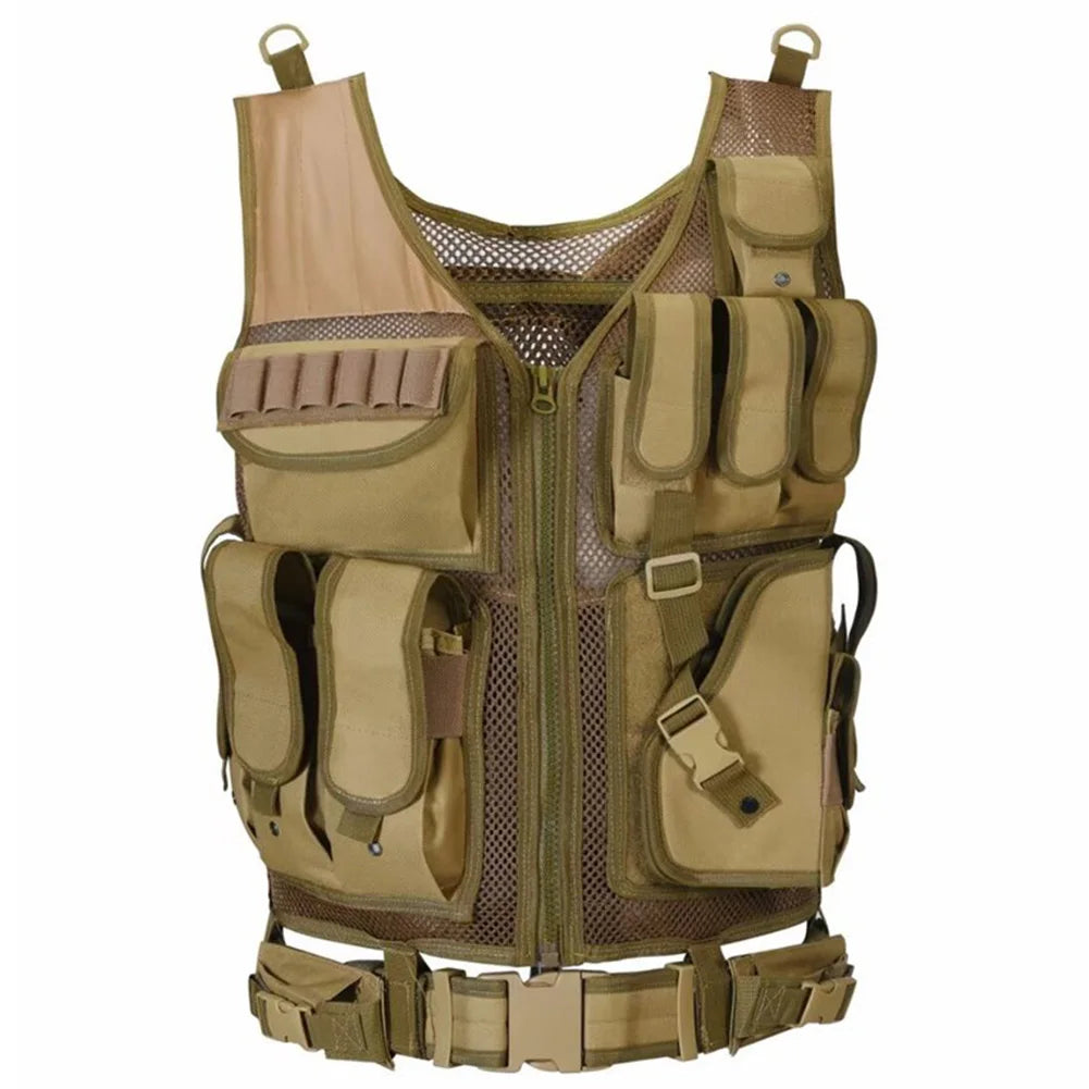 Nylon Combat Body Armor Vests Adjustable Hunting Vest Plate Carrier Vest Hunting Outdoor CS Game Airsoft Training Jacket
