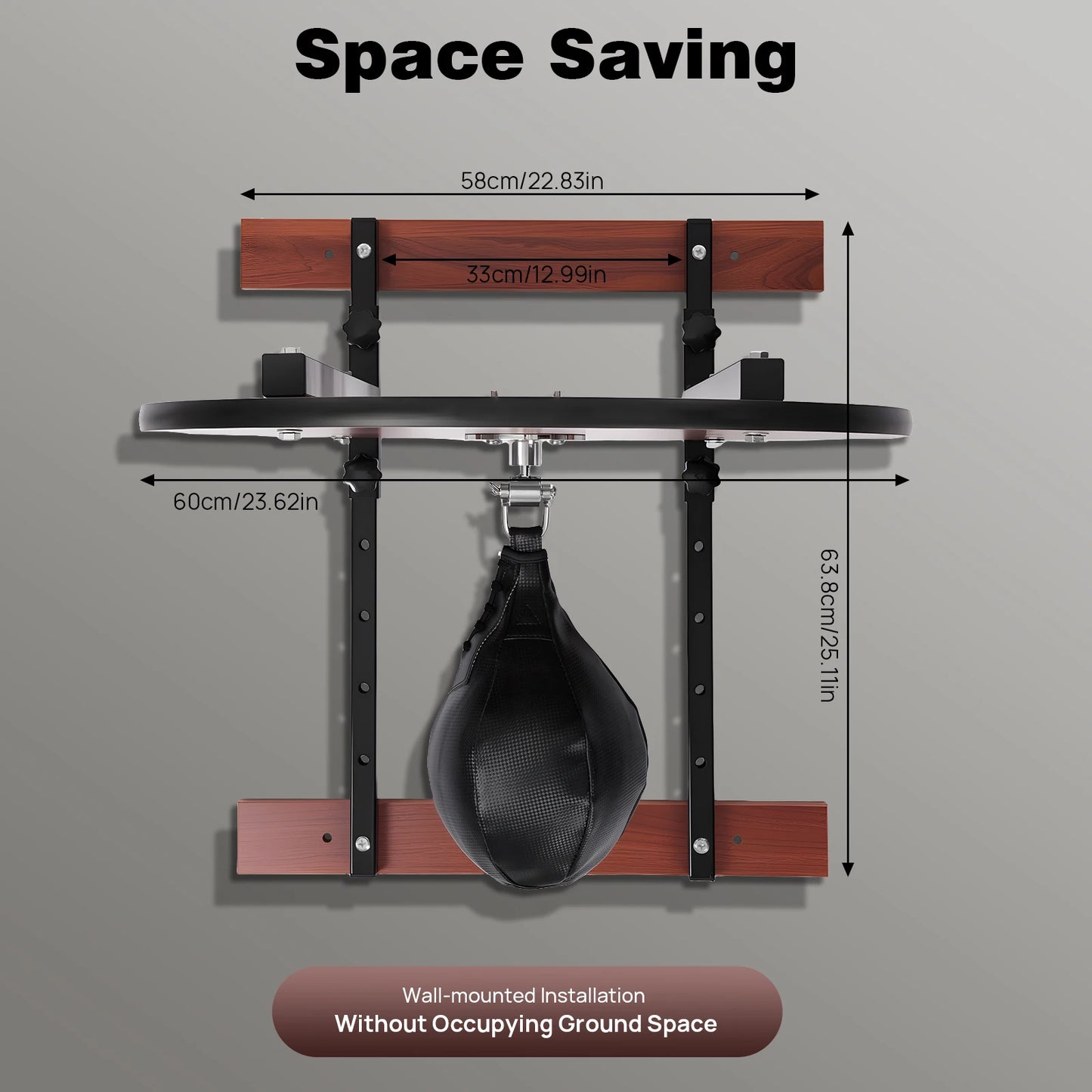 Speed Bag Boxing Height Adjustable Boxing Training Equipment with 360° Rotatable Speed Bag Wall Mounted Punching Bag Boxing Set