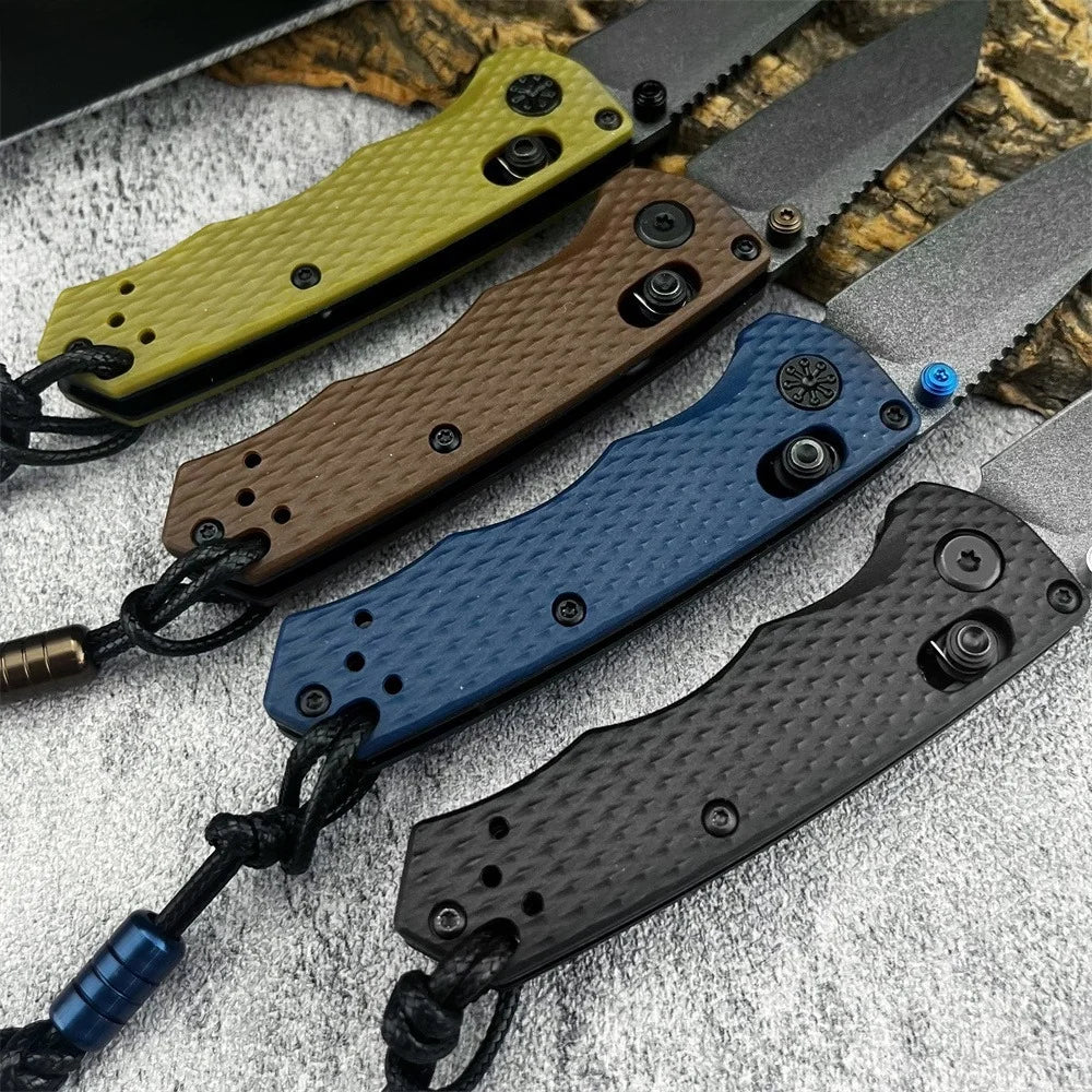 New Hiking and Camping Folding Knife with D2 Blade Portable Outdoor Fishing Knife Everyday Fruit Knife Featuring  Nylon Handle
