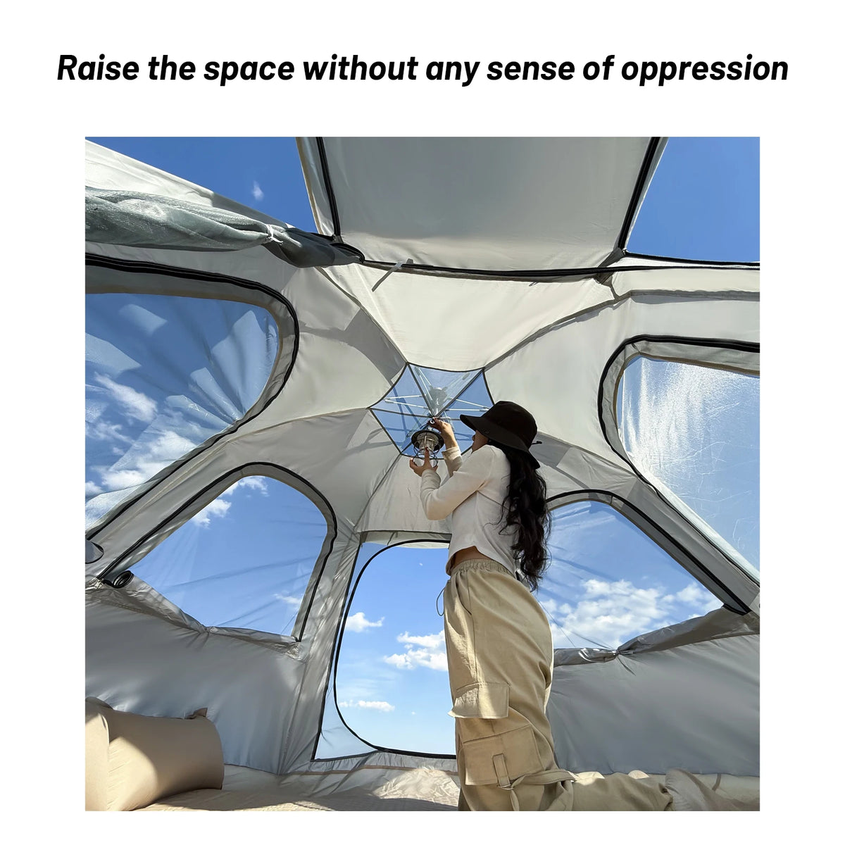 Spherical Hexagonal Camping Tent - Quick-Set Design with Sun/Wind-Resistant Oxford Fabric & 6-Sided Mesh Ventilation