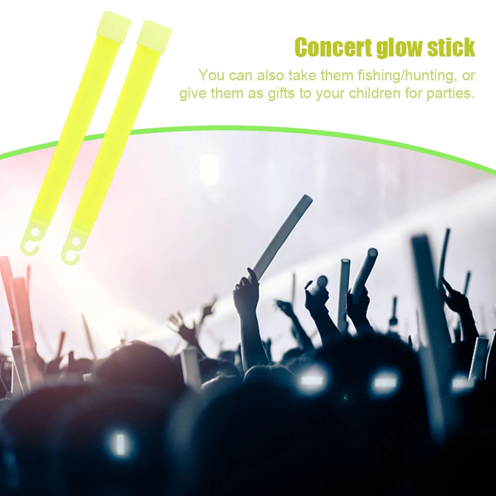 1/5pcs 6 Inch Survival Glowing Light Sticks Walking Hiking Camping SOS Gear Outdoor Sports Events Concert Lamp Stick