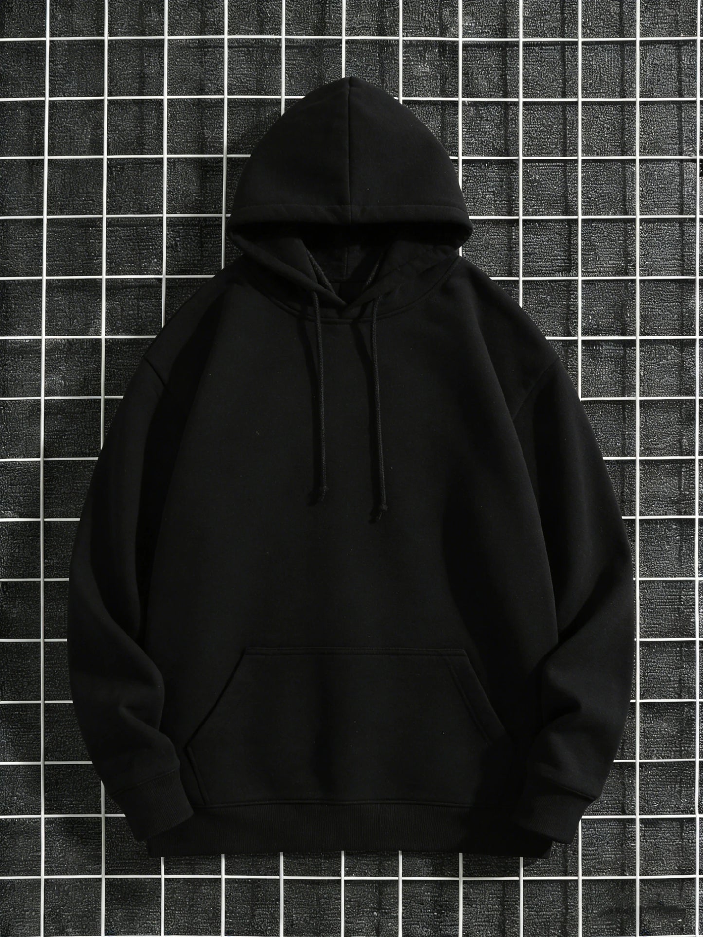 Men's Autumn/Winter Casual Sporty Fashion Pocket Sweatshirt Warm Solid Color Hooded Sweatshirt