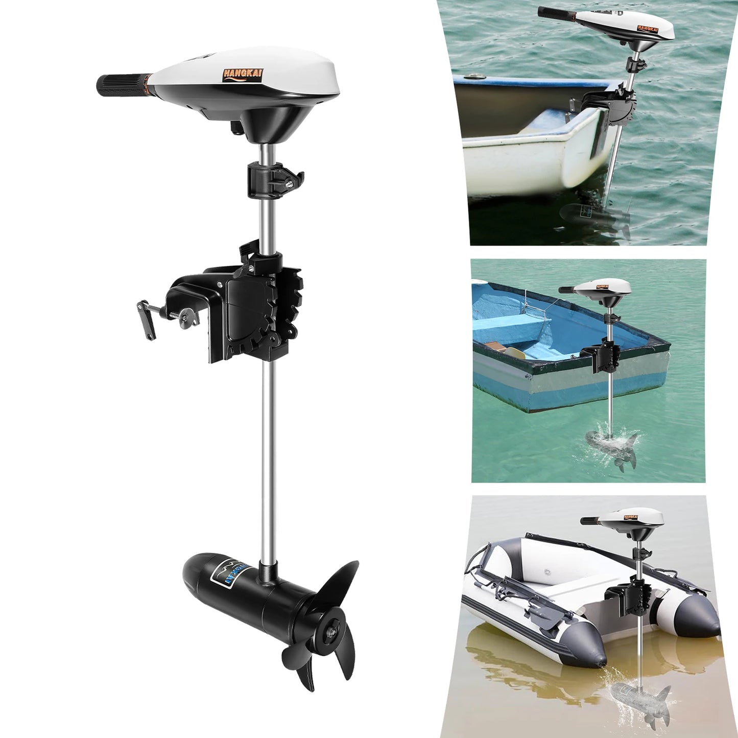 660W 12V Electric Outboard Engine 600kg Load Capacity with 3 Propeller Blades Applicable for 2-4m Length Ship
